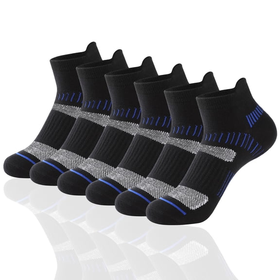 Hehanda 6 Pairs of Low-Top Shallow Cotton Socks Sweat-Absorbing and Anti-Odor Sports Socks