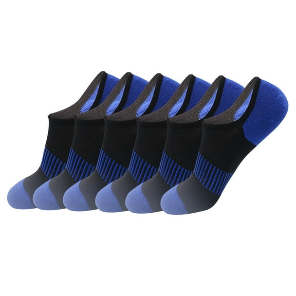 Hehanda 6 Pairs of Men's Breathable Cotton Boat Socks Silicone Non-Slip Short Socks