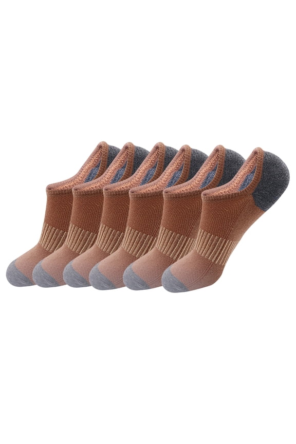 Hehanda 6 Pairs of Men's Breathable Cotton Boat Socks Silicone Non-Slip Short Socks