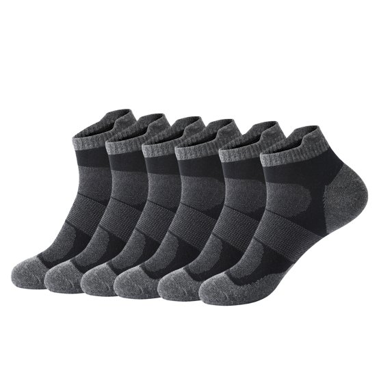 Hehanda 6 Pairs of Men's Multi-Pack Mesh Ventilating Comfort Fit Performance Low-Cut Socks