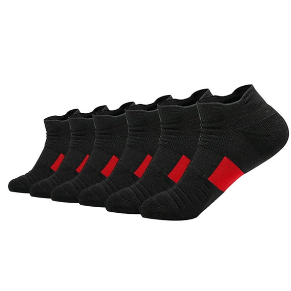 Hehanda 6 Pairs of Men's Towel Bottom Non-Slip Sports Boat Socks Outdoor Basketball Socks Running Socks