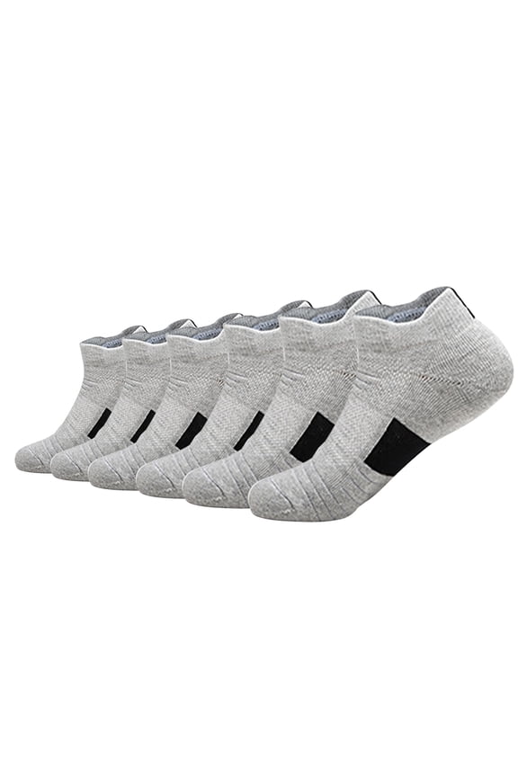 Hehanda 6 Pairs of Men's Towel Bottom Non-Slip Sports Boat Socks Outdoor Basketball Socks Running Socks