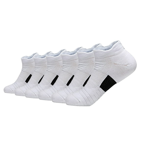 Hehanda 6 Pairs of Men's Towel Bottom Non-Slip Sports Boat Socks Outdoor Basketball Socks Running Socks