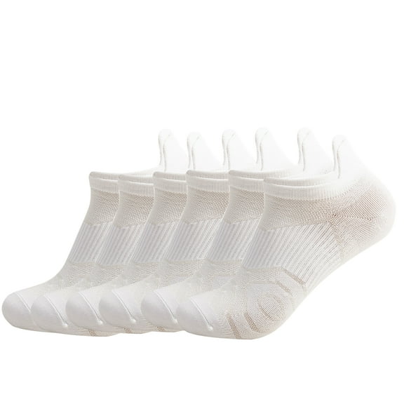 Hehanda 6 Pairs of Ankle Athletic Running Socks, Low Cut Breathable Cushioned Tab Socks for Men and Women