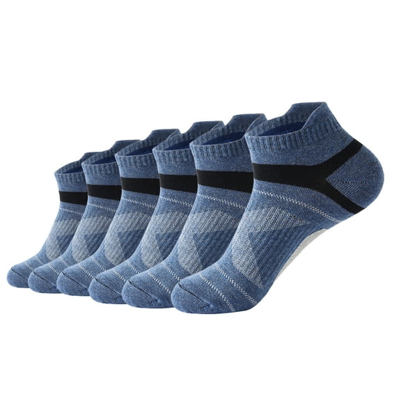 Hehanda 6 Pairs of Short Running Basketball Socks Breathable Sweat-Absorbing Cotton Socks