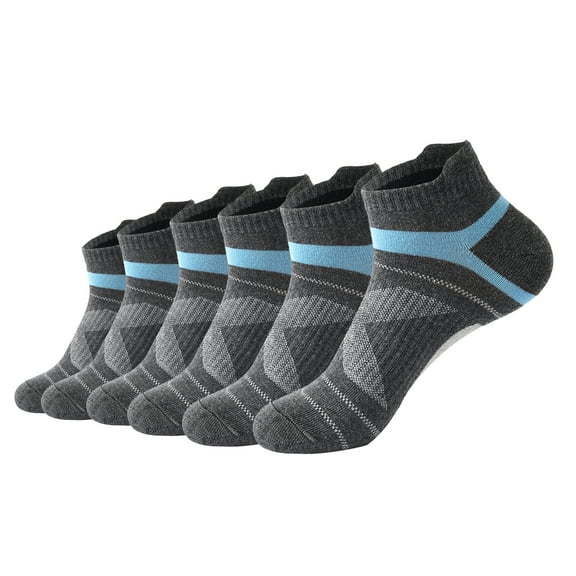 Hehanda 6 Pairs of Short Running Basketball Socks Breathable Sweat-Absorbing Cotton Socks