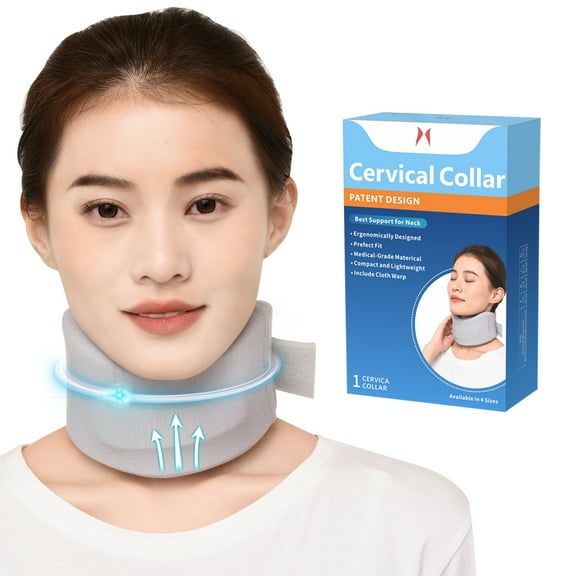 Hehanda Neck Brace -Soft Neck Support Relieves Pain & Pressure in Spine - Foam Cervical Collar - Wraps Aligns Stabilizes Vertebrae - Can Be Use During Sleep
