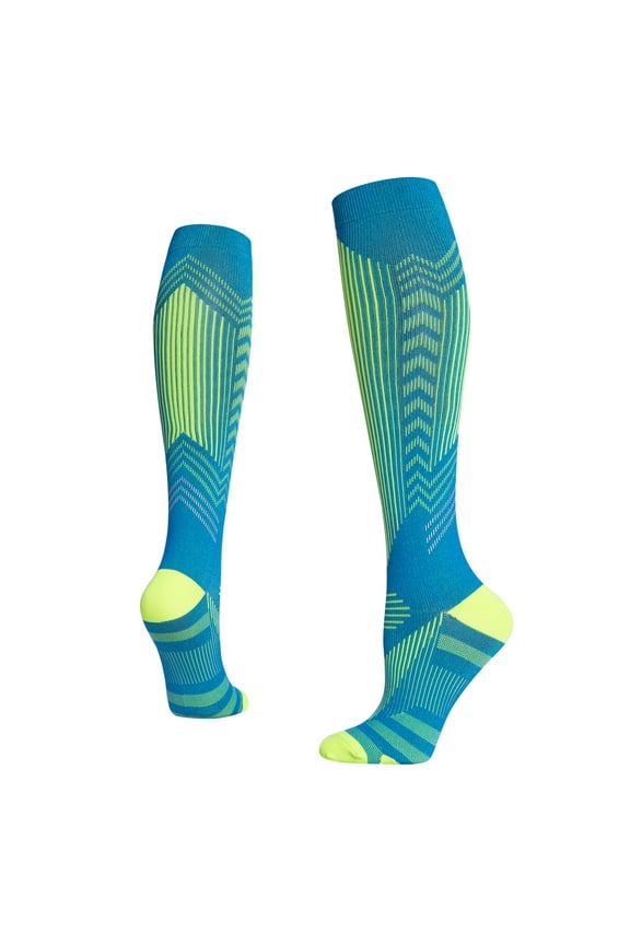 Hehanda Sports Compression Socks - Nighttime Reflective Striped Sports Socks - Running and Jumping Rope High Calf Socks