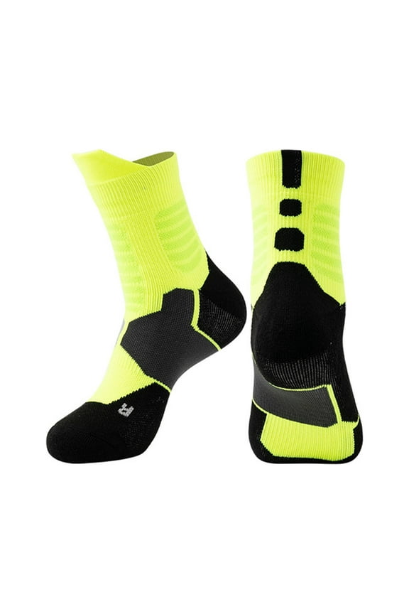 Hehanda Sweat-Absorbing and Breathable Sports Socks Mid-Calf Basketball Socks