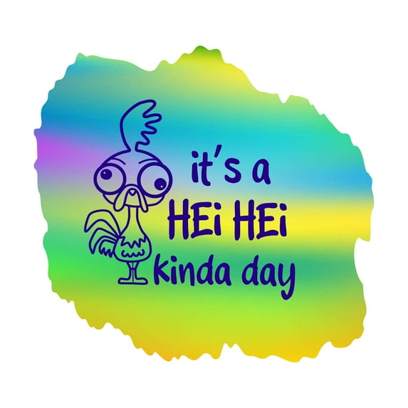 It's A Hei Hei Kinda Day Cute Cartoon Chicken'S Dayout Quote Wall Design Wall Art Sticker Designs Vinyl Stickers For Home House Walls Rooms Windows Bedroom Decoration Size (12x12 inch)