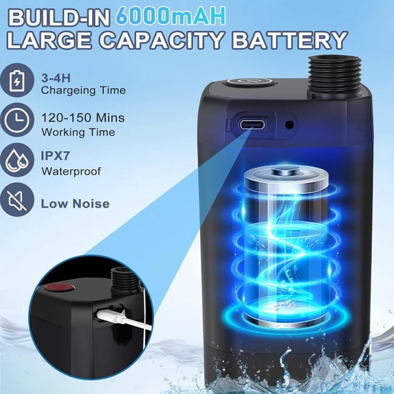 HeiPen Portable Camping Shower Kit with 6000mAh Battery, LED Display, 6-Mode Sprayer, 6.6 Gal Bucket & - Privacy Tent for Outdoor Hiking RV