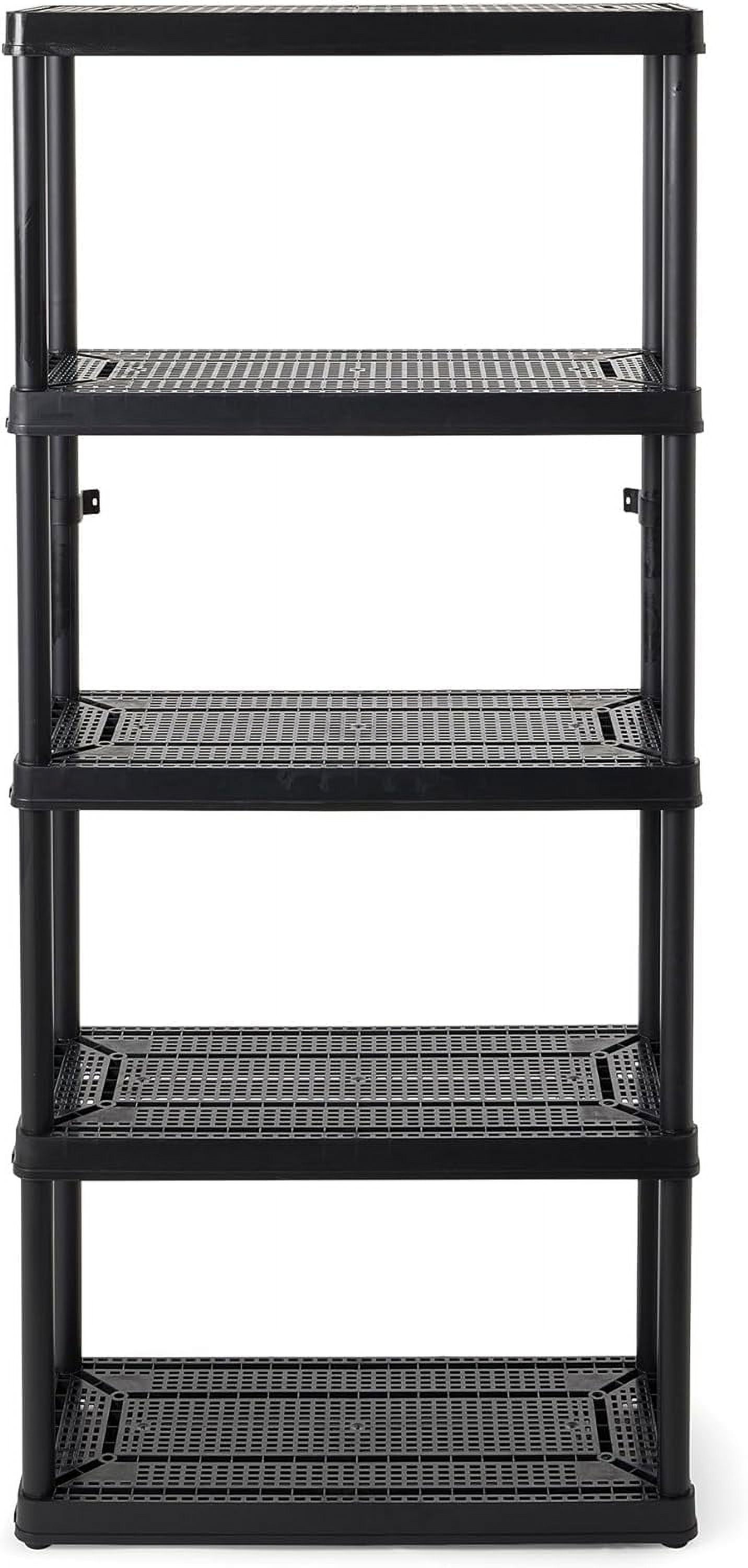Black 4-Tier Resin Indoor/Outdoor Storage Shelving Unit