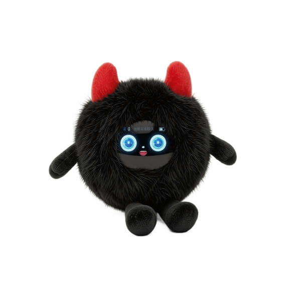 Heibao AI Smart Plush Toy Voice Interaction English Translation Language Learning Machine Soft Plush Fabric Black Home Education Speech Practice Language Development Tool