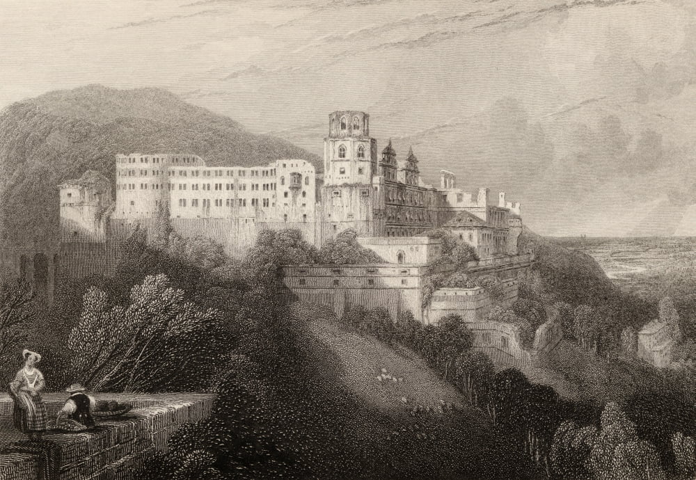 Heidelberg Castle Heidelberg Germany Engraved By JT Willmore From A 19Th Century Print By D Roberts Canvas Art - Ken Welsh Design Pics (36 x 24)