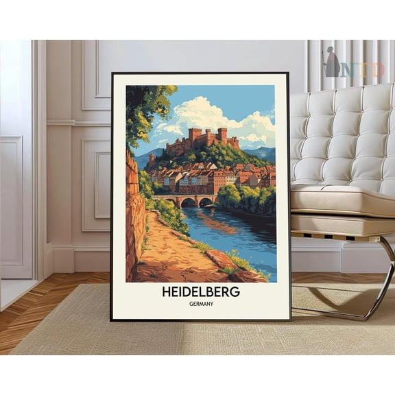 Heidelberg Germany City Poster, Unframed Canvas 16x20in
