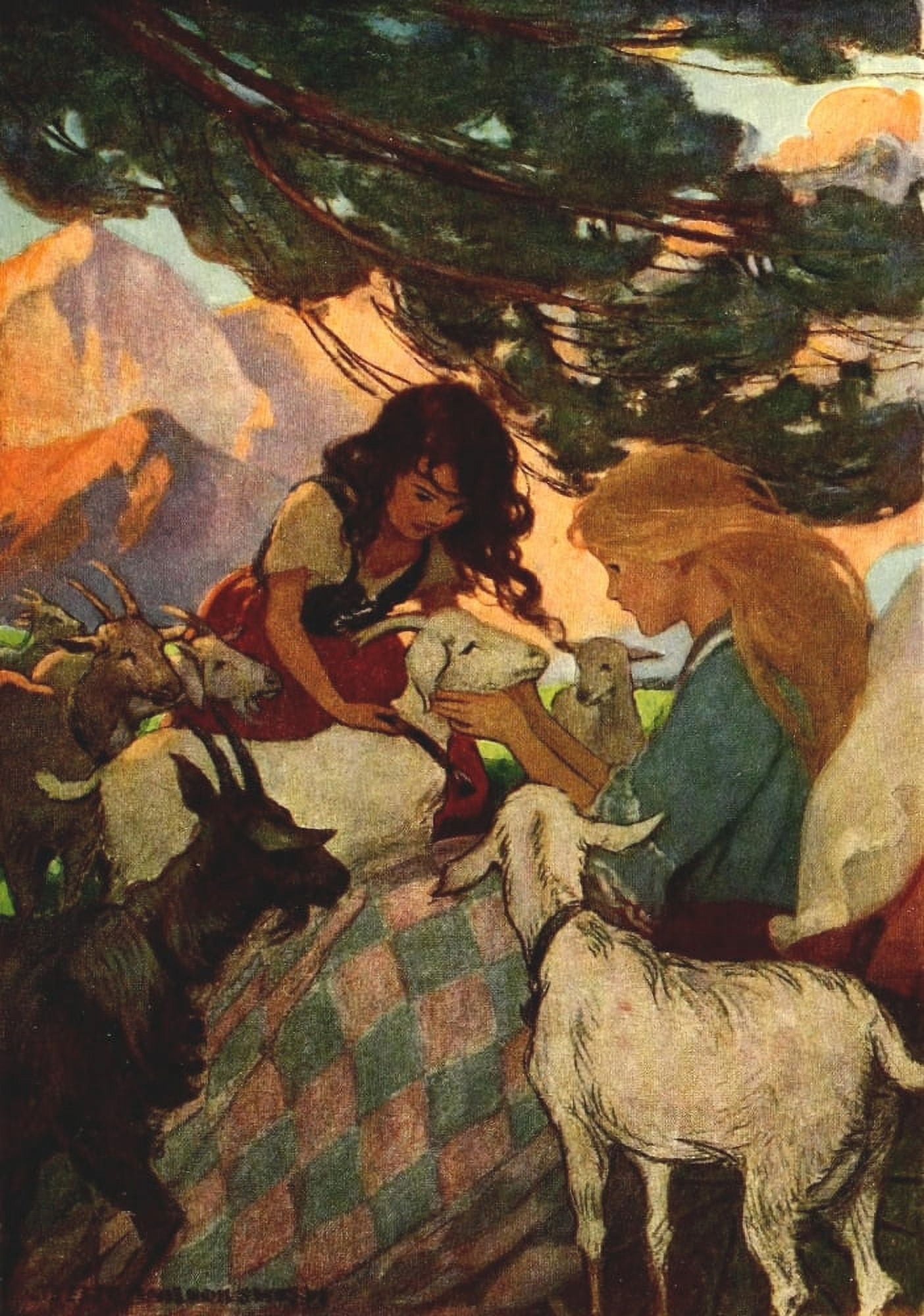 Heidi 1922 Heidi introduced each to Clara Canvas Art - Jessie Willcox Smith (18 x 24)