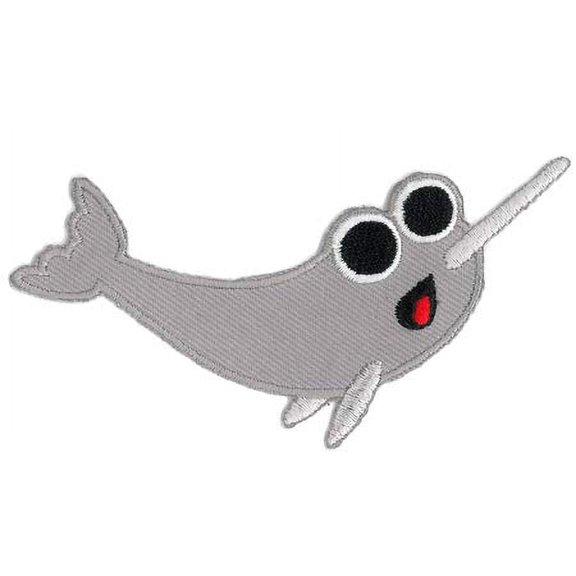 Heidi Barack Narwhal - Orginal Artwork Embroidered Iron On Patch - 3.75" x 2"