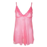 Heidi By Heidi Klum Womens Neon Pink Dotted-Mesh Babydoll S