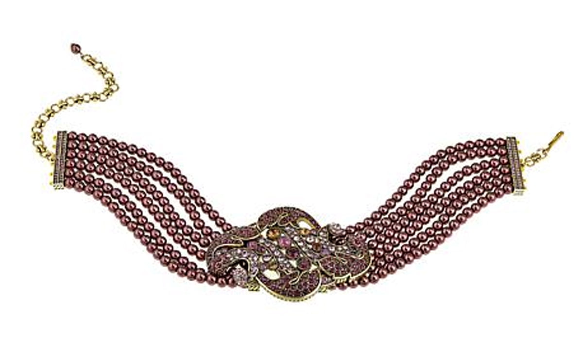Heidi Daus Beaded 6-Strand Crystal Art Deco Drop Choker Necklace ~ Captivating Carrie