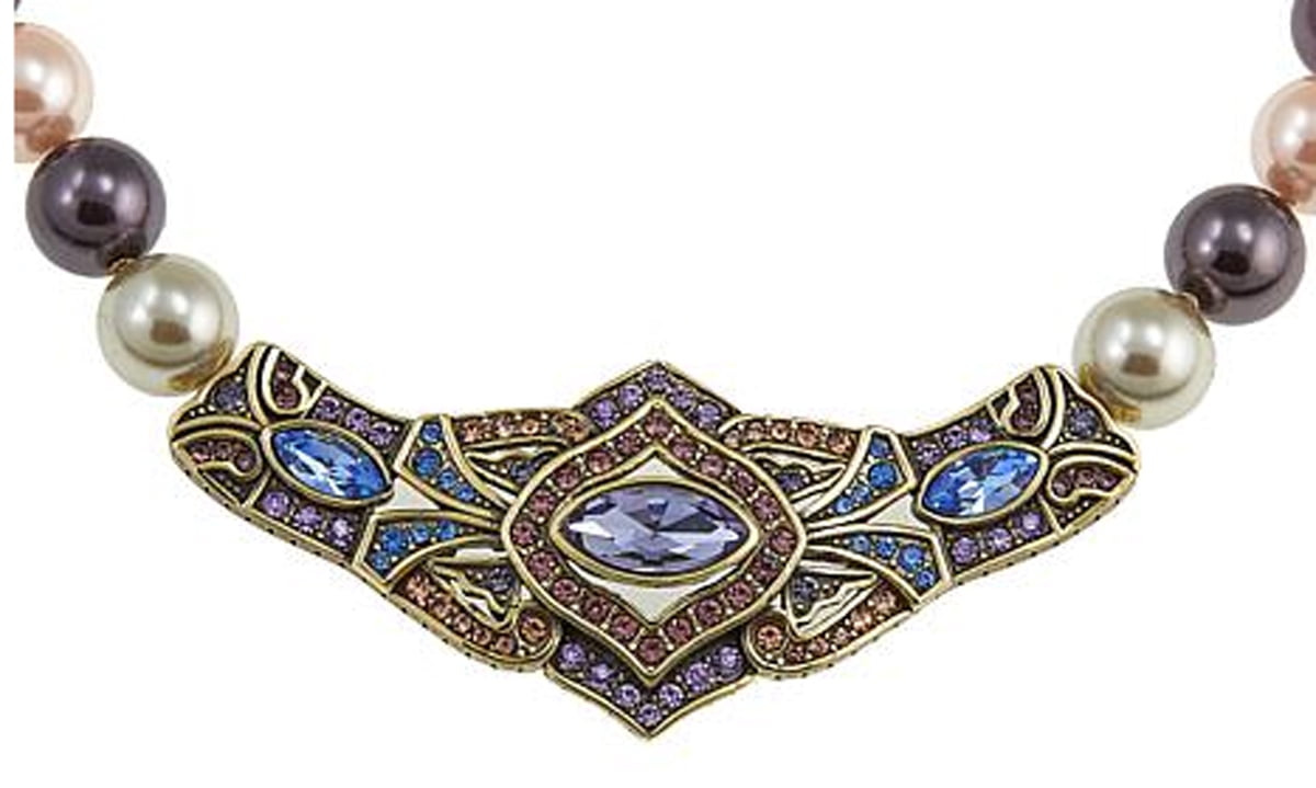 Heidi Daus SWAROVSKI Crystal Beaded Necklace ~ Masterful Marquise (Tanzanite Color)