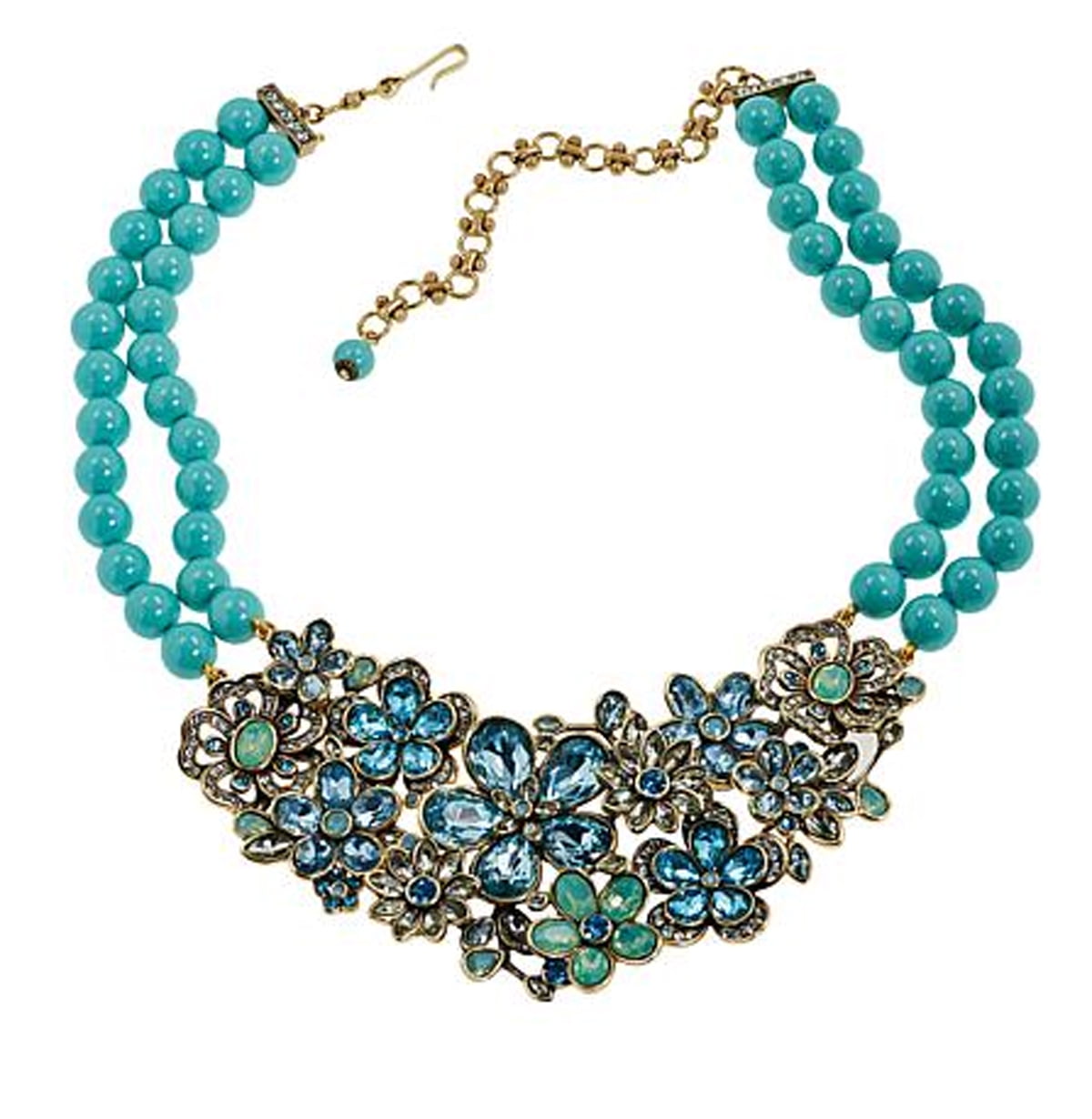 Heidi Daus Swarovski Crystal Drop Necklace Flower Show