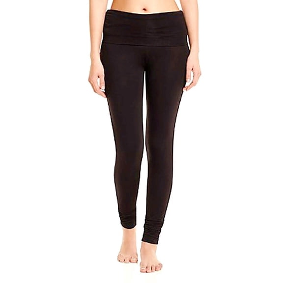Heidi Klum Black Cozy Foldable Thermal Leggings, Women's Small