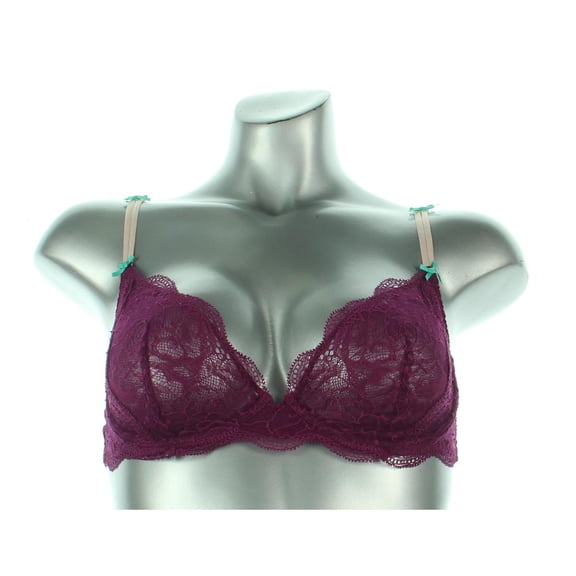 Heidi Klum Intimates Womens Lace Underwire Plunge Bra