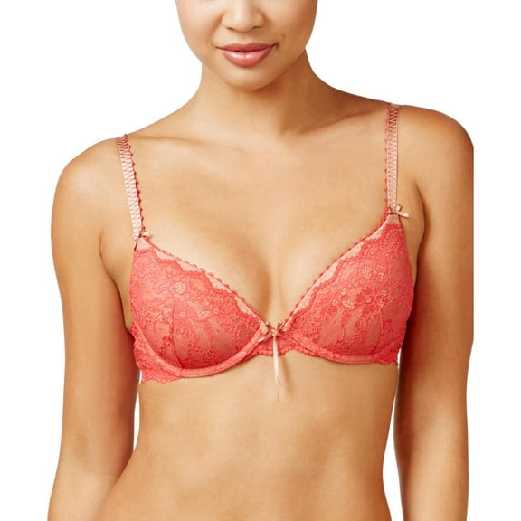 Heidi Klum Intimates Womens Masquerade Muse Lace Contour Plunge Bra