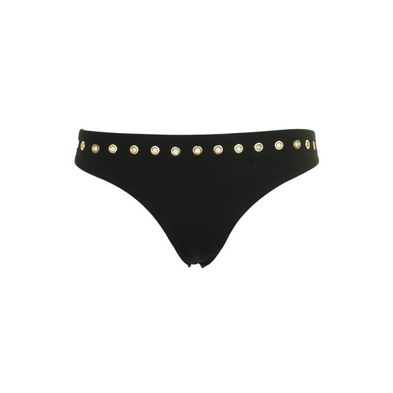 Heidi Klum Swim Black Grommet Rrim Majestic Classic Bikini Bottom M