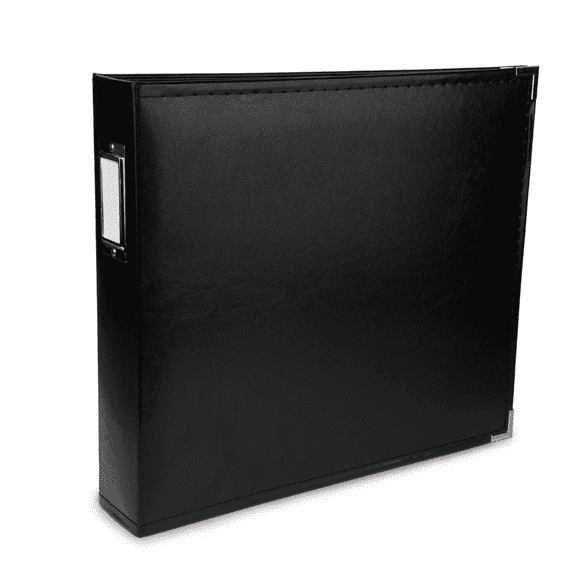 Heidi Swapp 12x12 Photo Album, Protect Memories and Photos, Soft, Durable Faux Leather, Classy Decorative Spine Label, Snag-free Rings, Includes 5 Page Protectors (Black)