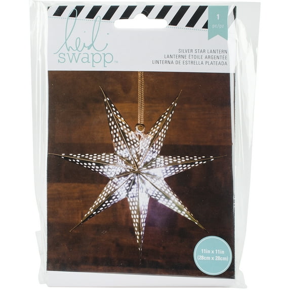 Heidi Swapp 7-Point Star Paper Lantern 11"-Silver Foil, Pk 3, Heidi Swapp