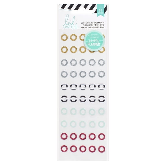 Heidi Swapp Hello Beautiful Paper Reinforcements, 50pk, Some with Glitter