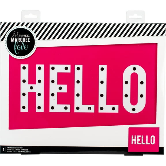 Heidi Swapp Marquee Love Plastic Box Sign-Hello 15"X12"X2.25"