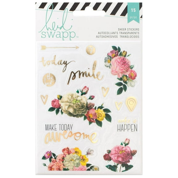 Heidi Swapp Memory Planner Clear Stickers-Floral