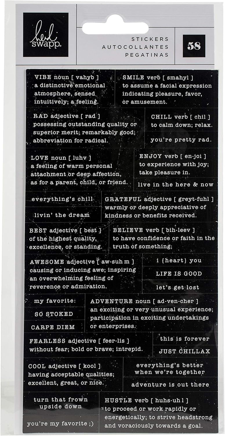 Heidi Swapp Old School Definition Stickers 58/Pkg