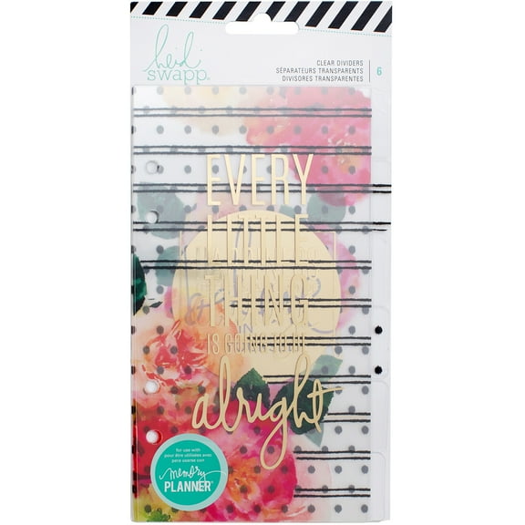 Heidi Swapp Personal Memory Planner Dividers 6/Pkg-Clear W/Six Foil Designs