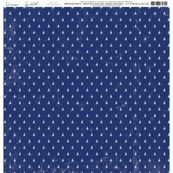 Heidi Swapp Set Sail Double-Sided Cardstock 12"X12"-Tiny Sailboats