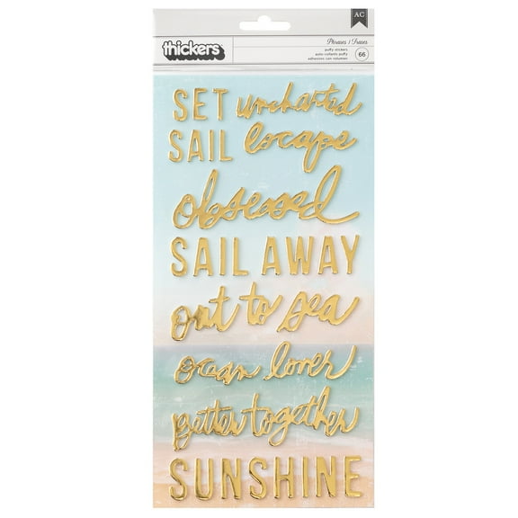 Heidi Swapp Set Sail Thickers Stickers 66/Pkg-Phrase