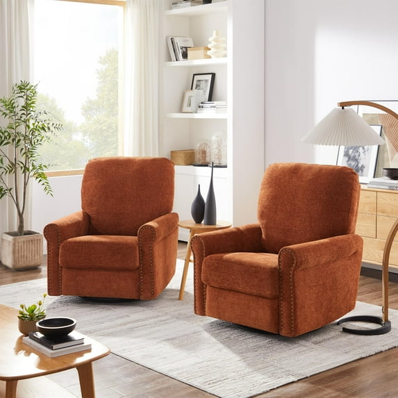 Heido 360 Degree Swivel Glider Rocking Manual Recliner(SET OF 2)