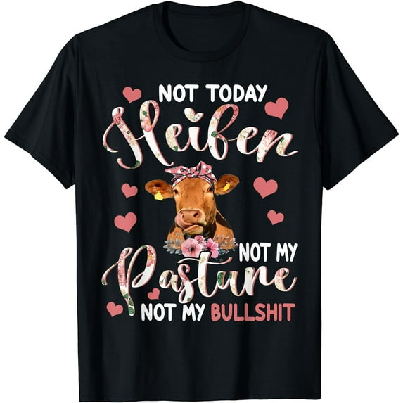 Heifer Not My Pasture Not My Bullshit Farmer Floral Cow T-Shirt
