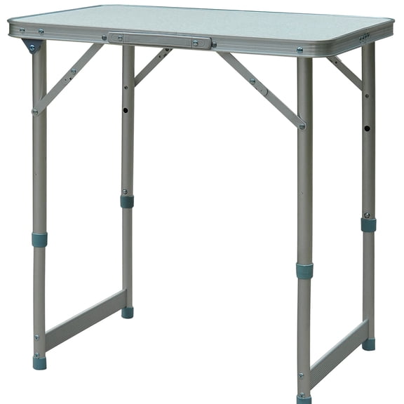 Height-Adjustable 23" Aluminum Table / Convenient for Home and Outdoor Use