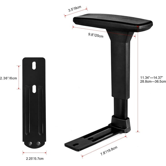 3D Adjustable T-Arms Armrest Pair for Office Gaming Chairs