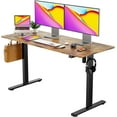 thumbnail image 1 of Height Adjustable 55" Electric Standing Desk - Upgraded Ultra Durable Home Office Large Rectangular Computer or Laptop Sit Stand Workstation - 55 x 24 Inch (Rustic Brown, 55 Inches), 1 of 7