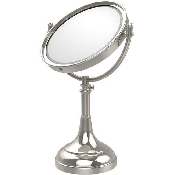 Height Adjustable 8 Inch Vanity Top Make-Up Mirror - Polished Nickel / 5X