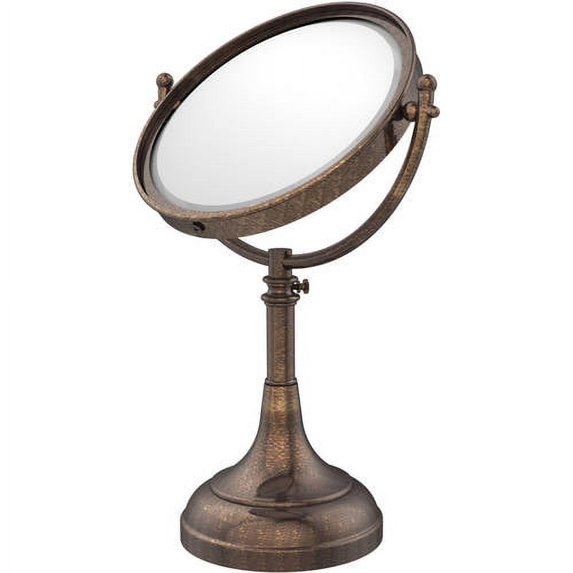 Height Adjustable 8-in Vanity Top Make-Up Mirror 3X Magnification in Venetian Bronze