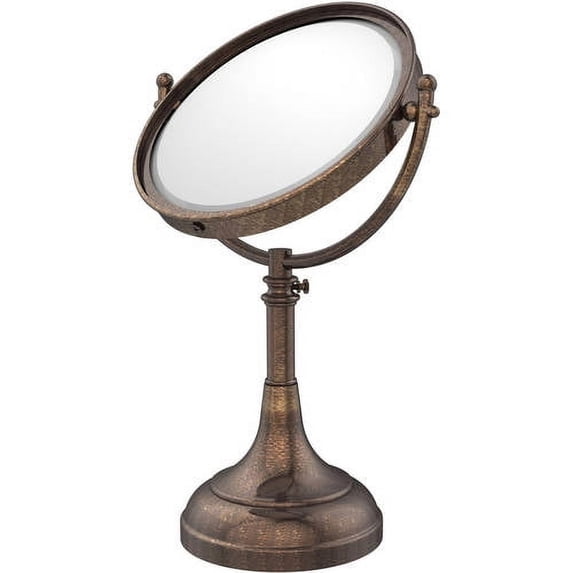 Height Adjustable 8-in Vanity Top Make-Up Mirror 5X Magnification in Venetian Bronze