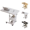 thumbnail image 1 of Height Adjustable C Table with Wheels, Mobile Couch Snack Side Table with Tiltable Drawing Board, Sofa Bedside Laptop Stand C Shaped TV Tray with Storage Shelves, 1 of 9