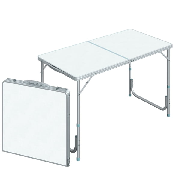 Height Adjustable Camping Folding Table 47" - Lightweight, Portable, For Garage, Home, Picnic Camping, Picnic, Garage Jobs
