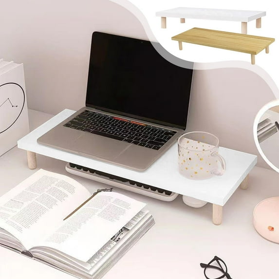 Height-Adjustable Computer Monitor Stand - Compact Desktop Riser ...