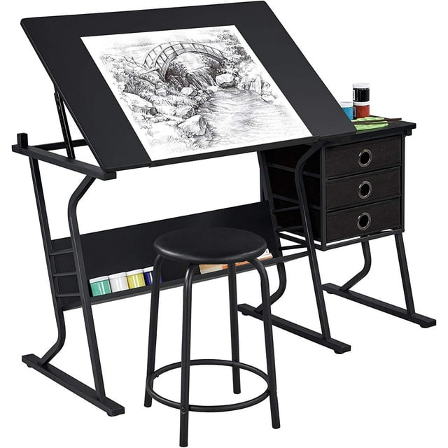 Height Adjustable Drafting Table Art Craft Desk Work Station Hobby